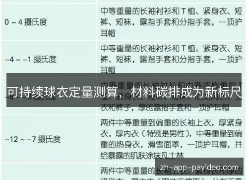 可持续球衣定量测算,材料碳排成为新标尺 可持续球衣定量测算,材料碳排成为新标尺